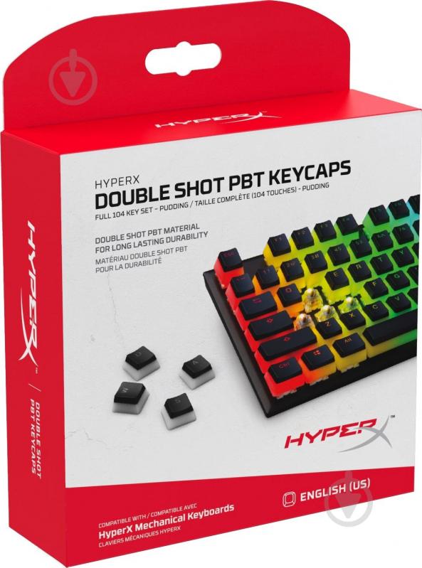 Кейкапи HyperX Pudding ABS 104 шт чорний/білий (4P5P4AX) - фото 6 Кейкапи HyperX Pudding ABS 104 шт чорний/білий (4P5P4AX) - фото 6