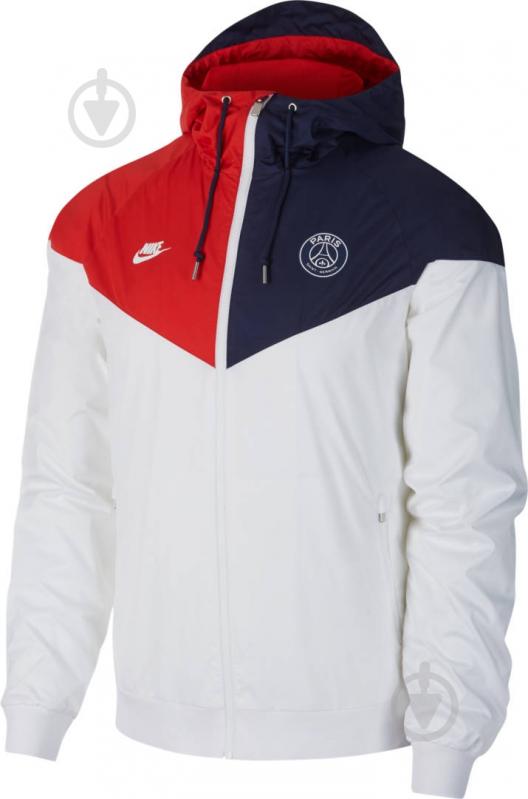 Ветровка мужская Nike PSG M NSW WR WVN AUT CL CI1319-104 р.M белая - фото 1 Ветровка мужская Nike PSG M NSW WR WVN AUT CL CI1319-104 р.M белая - фото 1