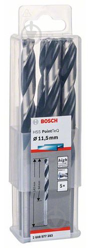 Набор сверл Bosch HSS PointTeQ 11.5 мм 5 шт. 2608577283 - фото 2