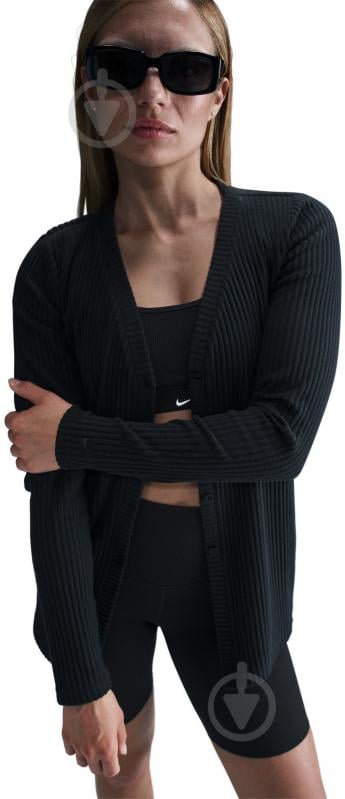 Кофта Nike W NSW NK CHLL KNT RIB CARDIGAN HJ1242-010 р.S черный - фото 4 Кофта Nike W NSW NK CHLL KNT RIB CARDIGAN HJ1242-010 р.S черный - фото 4