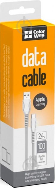 Кабель ColorWay USB - Apple Lightning (line-drawing) 2.4 А 1 м білий - фото 3