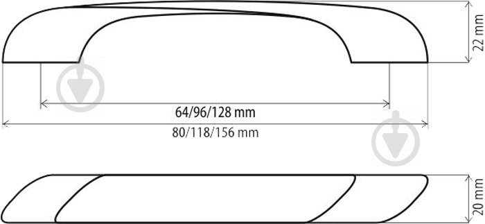 Мебельная ручка скоба DC DN 92/128 G2 UN 9204/128 128 мм хром - фото 4