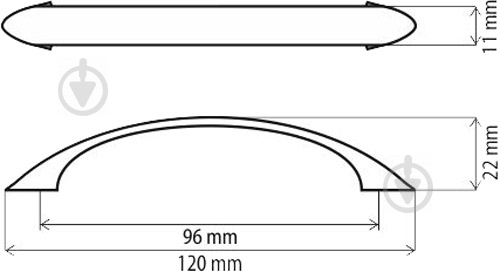 Мебельная ручка скоба DC DS 27 G2 US 2704 96 мм хром - фото 2