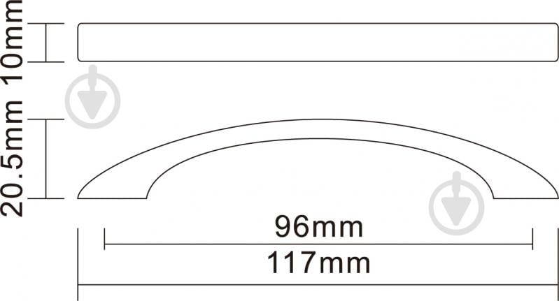 Мебельная ручка скоба DC DS 27 G2 US 2704 96 мм хром - фото 2