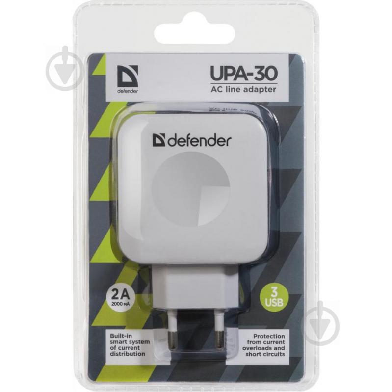 Мережевий зарядний пристрій Defender UPA-30 3xUSB 4А (83535) - фото 2