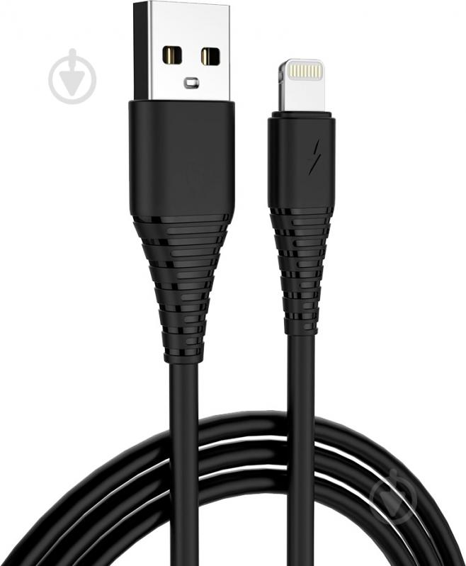 Кабель ColorWay USB - APPLE LIGHTNING (PVC) 2.4А 1 м черный - фото 1