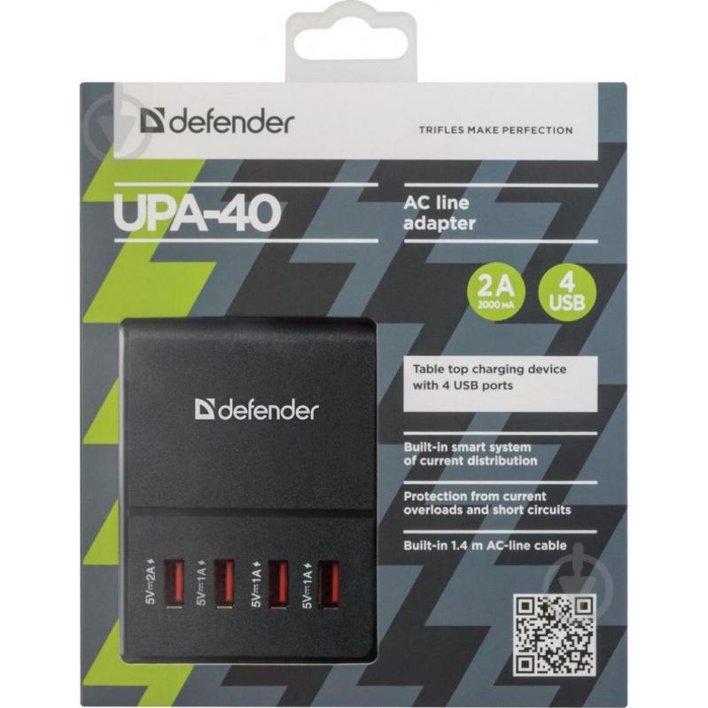 Зарядна станція Defender UPA-40 4xUSB 5А (83537) - фото 5