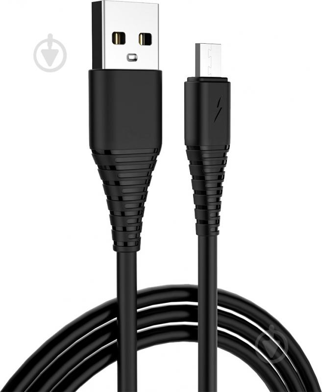 Кабель ColorWay USB - MicroUSB (PVC) 2.4А 1 м black - фото 1