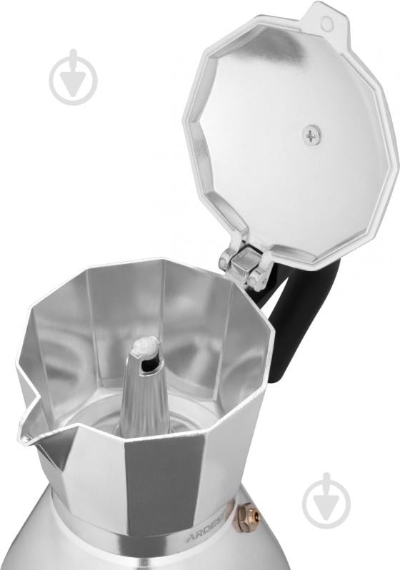Кофеварка гейзерная ARDESTO Gemini Piemonte 6 чашек нержавеющая сталь с черным AR0806AI - фото 4