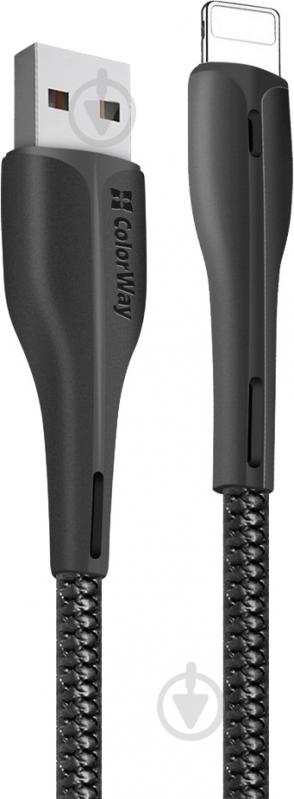 Кабель ColorWay USB - Apple Lightning (PVC + led) 2.4А 1 м black - фото 4 Кабель ColorWay USB - Apple Lightning (PVC + led) 2.4А 1 м black - фото 4