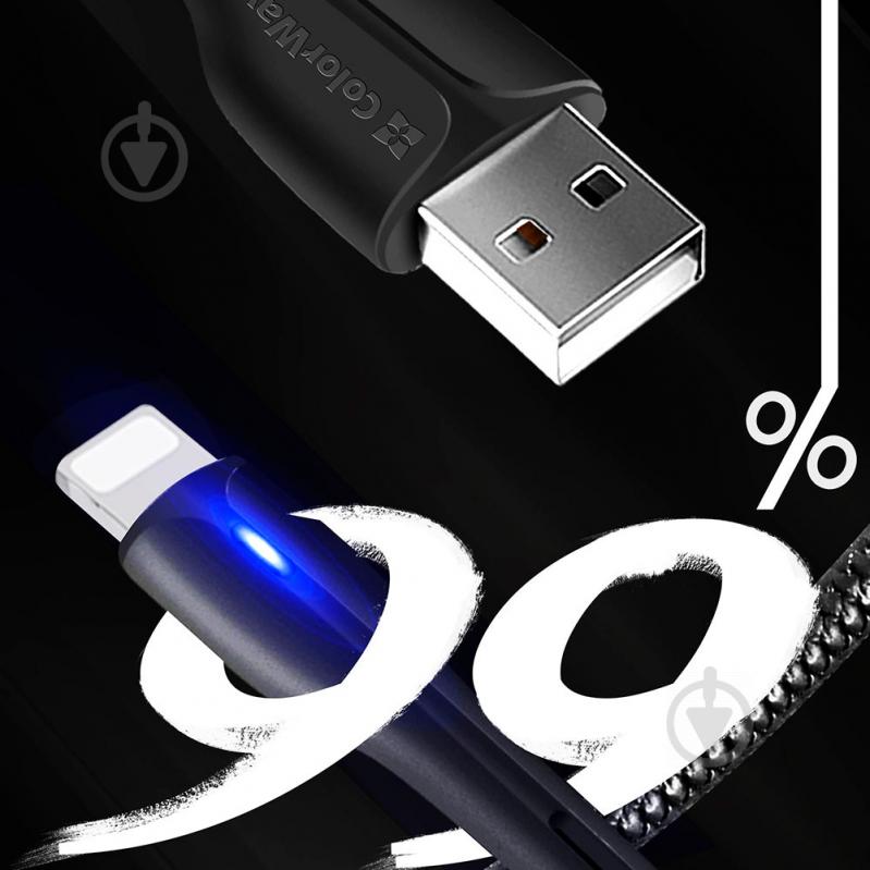 Кабель ColorWay USB - MicroUSB (PVC + led) 2.4А 1 м black - фото 7