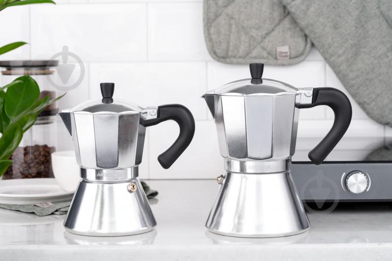 Кофеварка гейзерная Ardesto Gemini Piemonte 9 чашек нержавеющая сталь с черным AR0809AI - фото 3