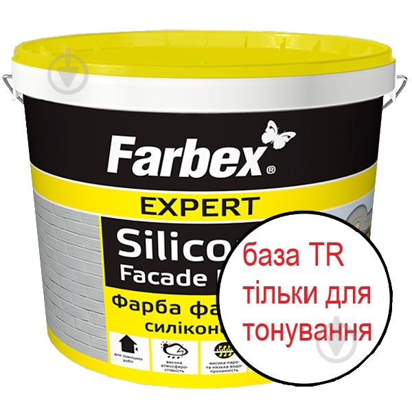 Краска фасадная силиконовая Farbex Expert Silicone fasad TR мат база под тонировку 3,6 кг - фото 1