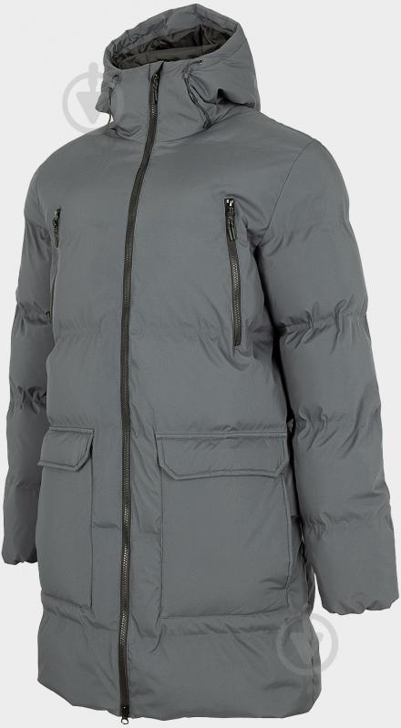 Пальто чоловіче зимове 4F JACKET KUMP010 H4Z22-KUMP010-22S р.3XL сірий меланж - фото 1