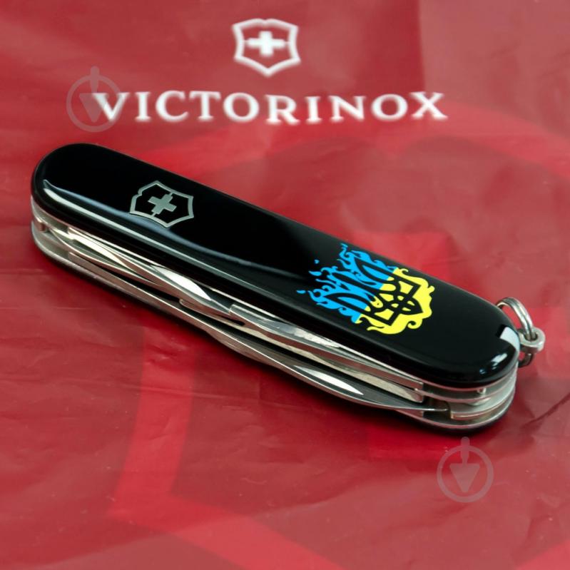 Ніж швейцарський Victorinox CLIMBER UKRAINE вогняний Тризуб (14 інстр) Vx13703.3_T0316u - фото 6