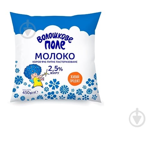 Молоко ТМ Волошкове поле 2,5% плівка 0,45 - фото 1