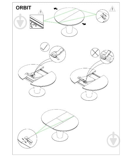 Стіл обідній Signal Meble ORBIT 1200(1600)x1200x760мм білий мармур/білий матовий - фото 3