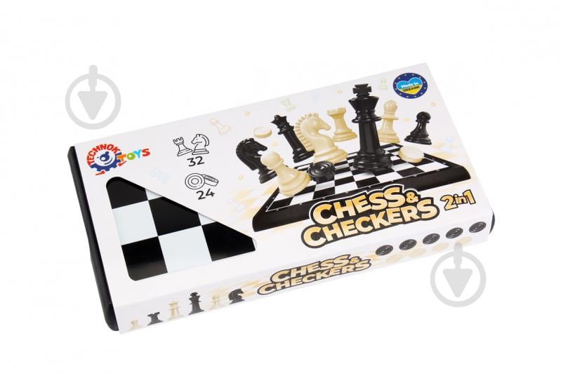 Набір шахів ТехноК +шашки у пластиковому кейсі з металевим полем 9079 - фото 3