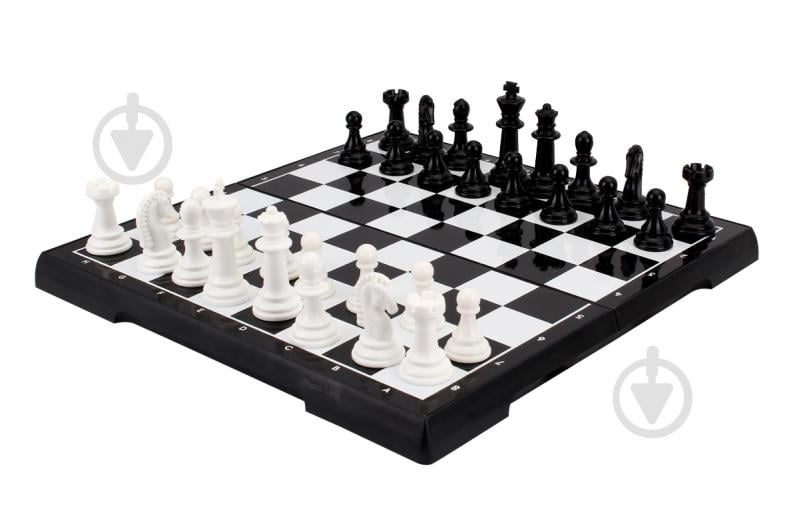 Набір шахів ТехноК +шашки у пластиковому кейсі з металевим полем 9079 - фото 1