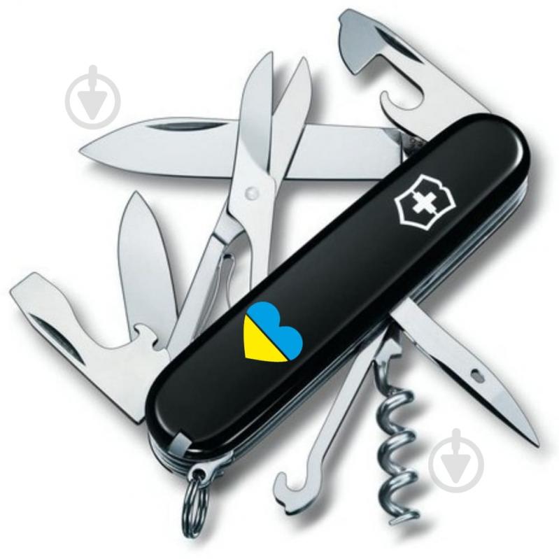 ᐉ Нож швейцарский Victorinox CLIMBER UKRAINE Сердце сине-желтое