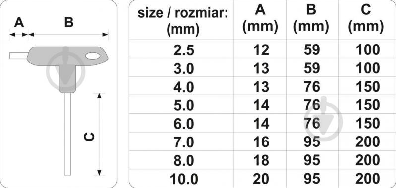 Набор ключей шестигранных Vorel 2,5-10 мм 56649 - фото 4