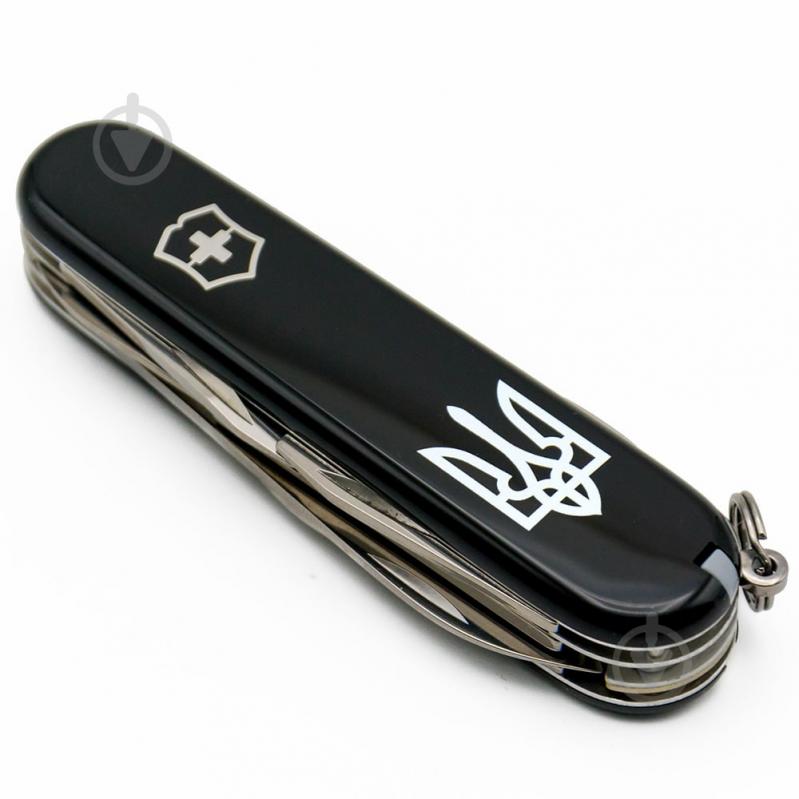 Ніж швейцарський Victorinox CLIMBER UKRAINE Тризуб білий (14 інстр) Vx13703.3_T0010u - фото 4