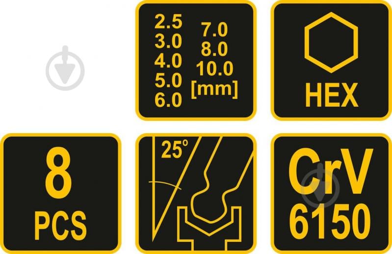 Набор ключей шестигранных Vorel 2,5-10 мм 56629 - фото 4