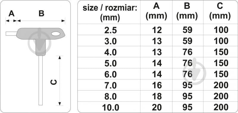 Набор ключей шестигранных Vorel 2,5-10 мм 56629 - фото 5