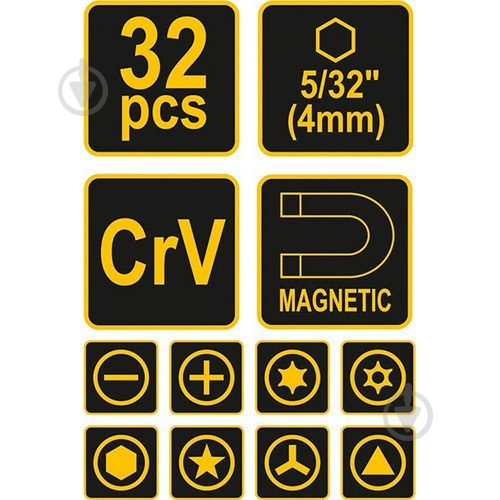 Набор отверточных насадок Vorel 32 шт. 64384 - фото 3