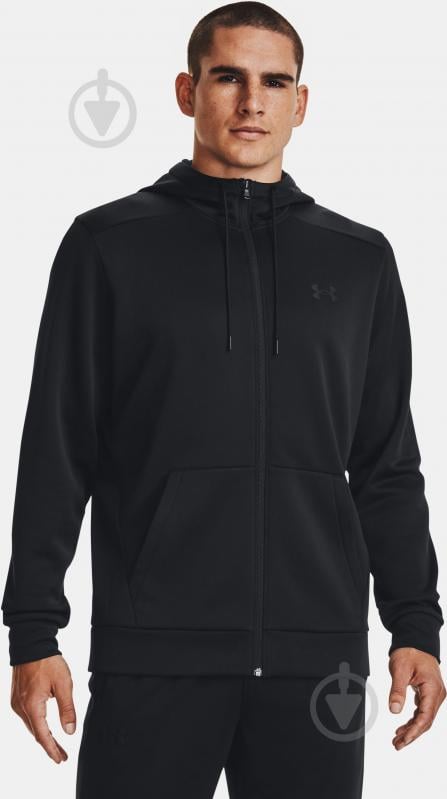 Джемпер Under Armour UA ARMOUR FLEECE FZ HOODIE 1373357-001 р.S-M черный - фото 1