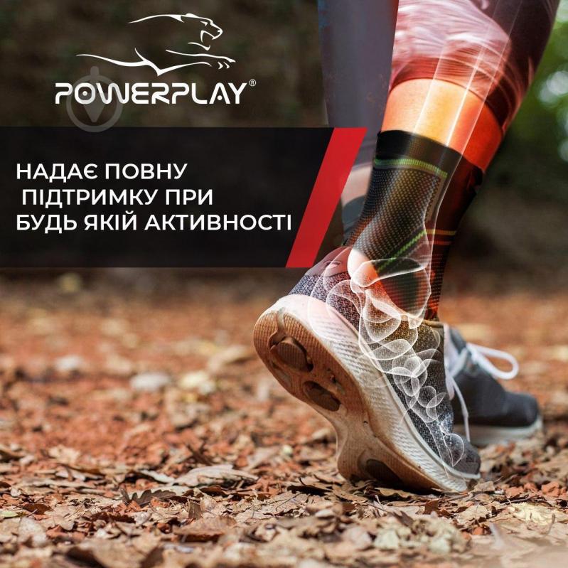 Бандаж для голеностопа PowerPlay PP_4100 S/M р. S-M черно-серый - фото 8