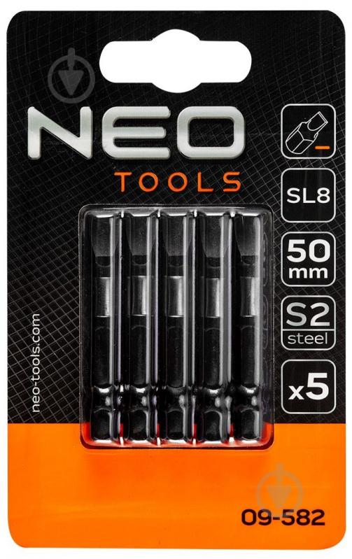 Набір біт NEO tools ударні S2 50 мм 5 шт. 09-582 - фото 2