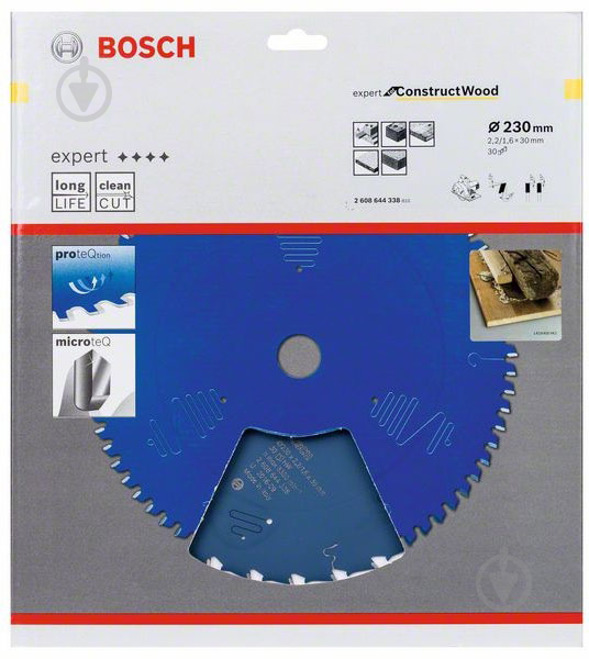 Пиляльний диск Bosch Expert for Construct Wood 230x30x2,2 Z30 2608644338 - фото 2