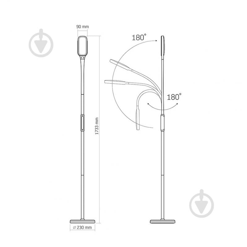 Торшер Videx LED TF07B 14 Вт чорний 24858 - фото 4