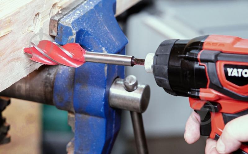 Набор сверл по дереву YATO d16-25 мм с 4 кромками HEX-1/4' + удлинитель + ключ 7 шт. YT-44693 - фото 4 Набор сверл по дереву YATO d16-25 мм с 4 кромками HEX-1/4' + удлинитель + ключ 7 шт. YT-44693 - фото 4