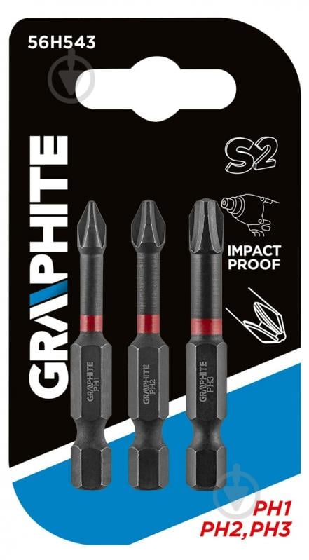 Набор бит GRAPHITE ударные 3 шт. 56H543 - фото 5 Набор бит GRAPHITE ударные 3 шт. 56H543 - фото 5