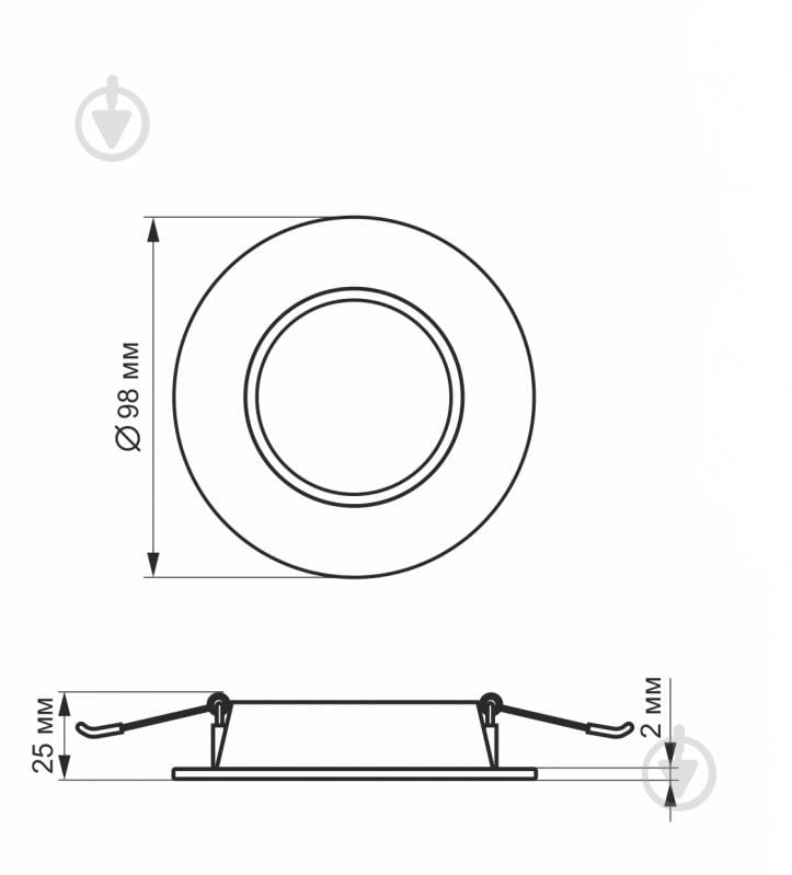 Светильник встраиваемый (Downlight) Videx LED Back 5000 К 26337 - фото 5