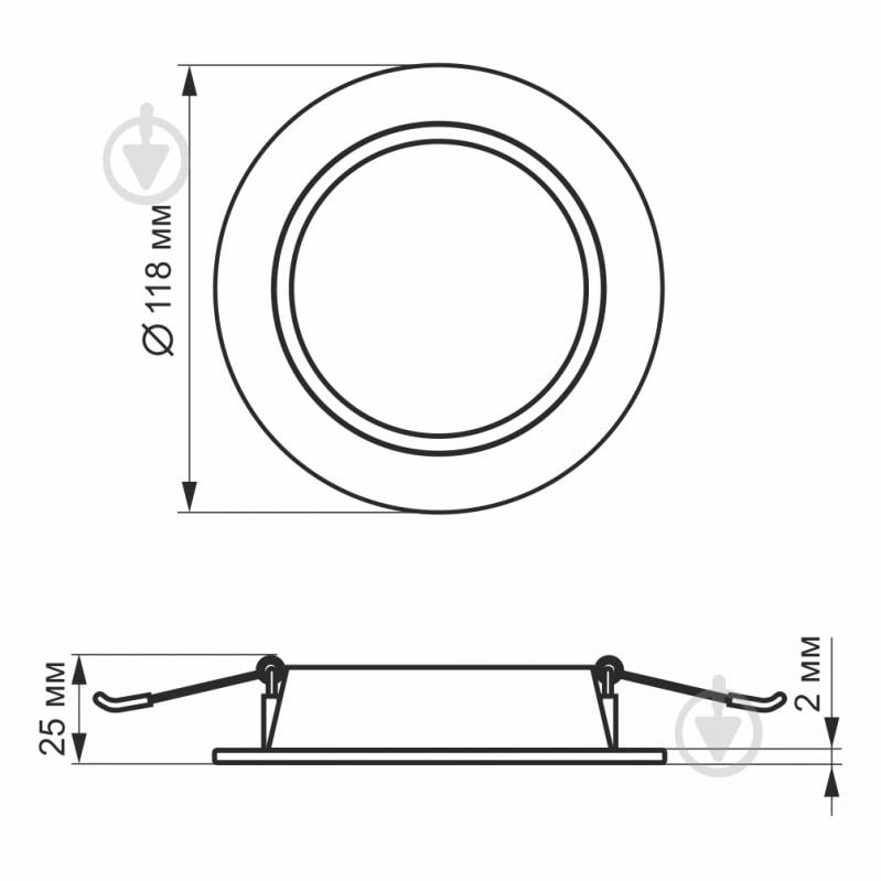 Світильник вбудовуваний (Downlight) Videx LED Back 5000 К 26338 - фото 5