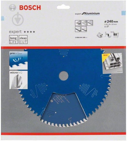 Пиляльний диск Bosch Expert for Aluminium 240x30x1,8 Z80 2608644108 - фото 2