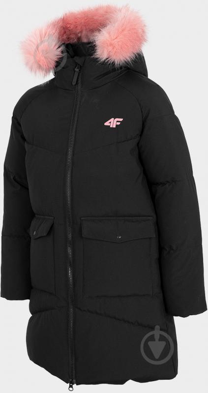 Куртка-парка для дівчаток демісезонна 4F JACKET JKUDP004 HJZ22-JKUDP004-20S чорна - фото 3