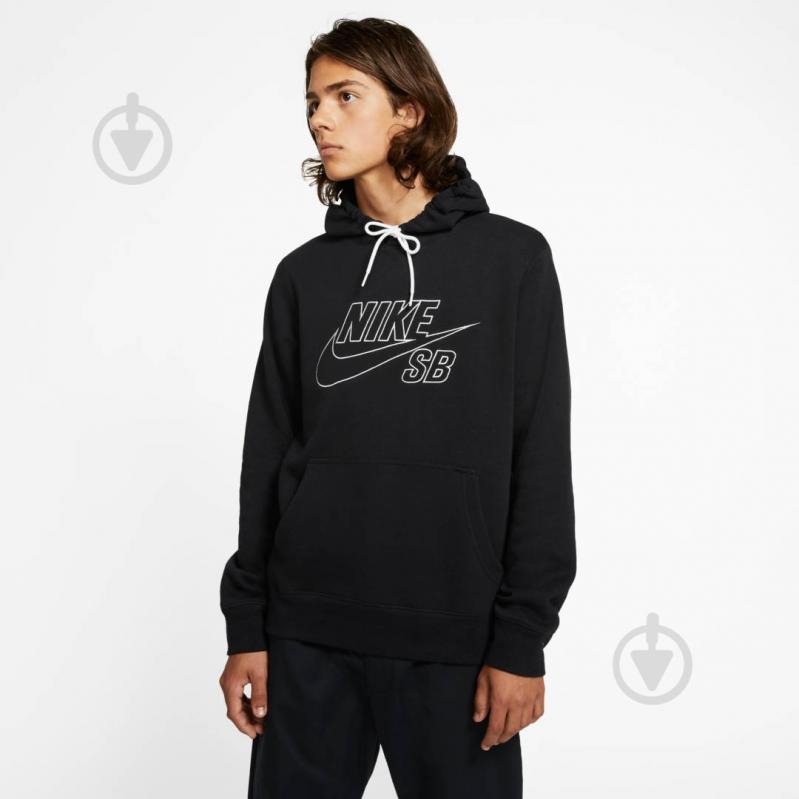 Джемпер Nike M NK SB PO HOODIE EMBROIDERY CI5844-010 р.L черный - фото 4