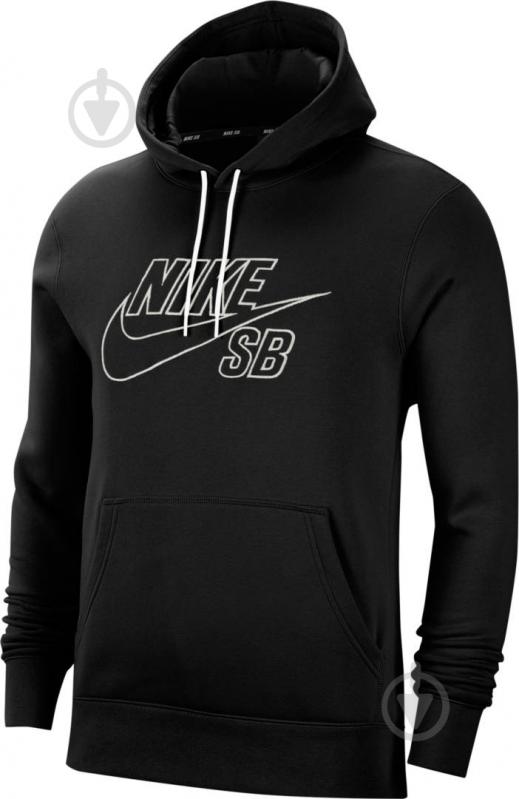Джемпер Nike M NK SB PO HOODIE EMBROIDERY CI5844-010 р.S черный - фото 1