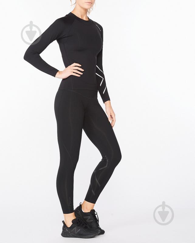 Футболка 2XU Ignition Comp Long Sleeve WA6405a_BLK/SIL р.XS черный - фото 4