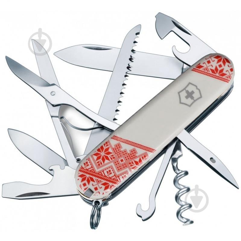 Ніж швейцарський Victorinox HUNTSMAN UKRAINE Вишиванка (15 інстр) Vx13713.7_T0051r - фото 1