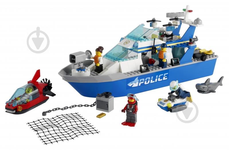 Конструктор LEGO City Катер полицейского патруля 60277 - фото 8