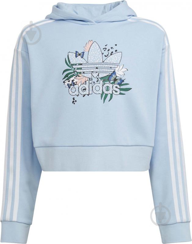 Джемпер Adidas CROP HOODIE H22597 сиреневый - фото 2