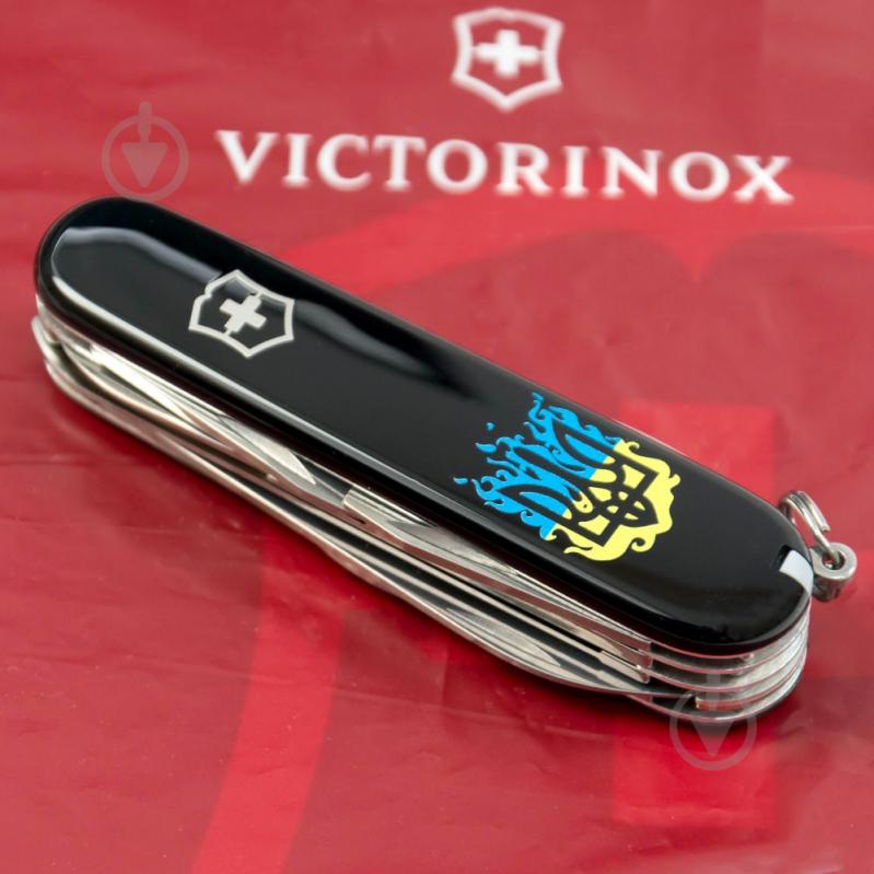 Ніж швейцарський Victorinox HUNTSMAN UKRAINE Вогняний Тризуб (15 інстр) Vx13713.3_T0316u - фото 6