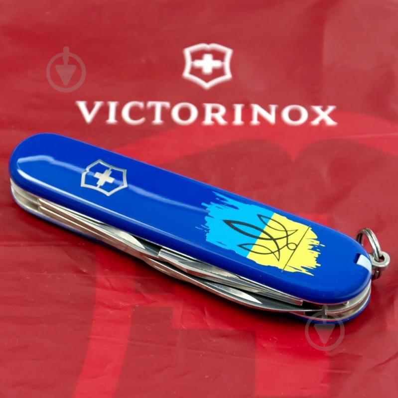 Нож швейцарский Victorinox SPARTAN UKRAINE Трезубец фигурный на фоне флага (12инстр) Vx13603.2_T1026u - фото 6