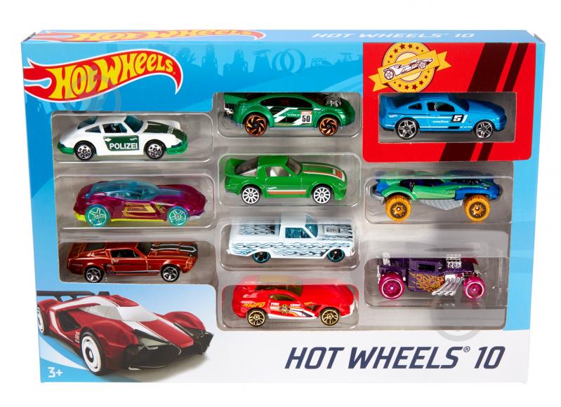 Набор Hot Wheels 1:64 Автомобиль базовый 10 шт. в ассортименте 54886 - фото 1