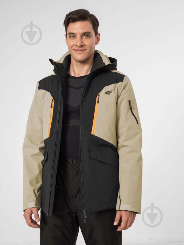 Куртка чоловіча демісезонна 4F SKI JACKET KUMN008 H4Z22-KUMN008-30S р.L бежево-чорна - фото 2